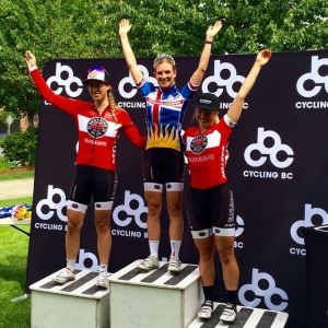 Trek Red Truck's Sara Bergen, Leah Guloien and Denise Ramsden swept the podium at the BC road race championships last month.